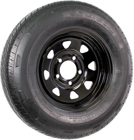 إطار مقطورة ecustomrim 2-pack على حافة شعري ST175/80R13 175/80 نطاق الحمل C 5-4.5 عجلة التحدث السوداء-6 سنوات ضمان مع الطريق المجاني in Saudi Arabia