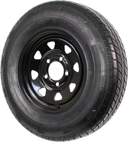إطار مقطورة ecustomrim 2-pack على حافة شعري ST175/80R13 175/80 نطاق الحمل C 5-4.5 عجلة التحدث السوداء-6 سنوات ضمان مع الطريق المجاني in Saudi Arabia