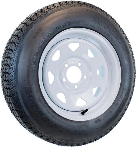 eCustomrim Trailer Tire On Rim ST175/80D13 175/80 D 13 Load B 5 Lug White Spoke Wheel - 2 Year Warranty w/Free Roadside in Saudi Arabia