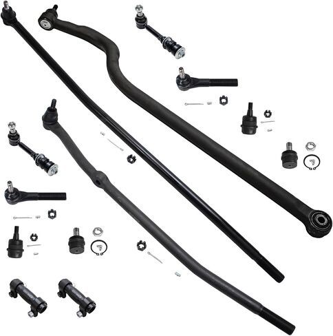 Detroit Axle - 4WD Front 13PC KIT FOR 1998-1999 DODGE RAM 1500 2500 ، 4 TIE RODS 4 Ball Noftions 2 Sway Bars 2 Adjusting Sleeves 1 Track Bar Barmy in Saudi Arabia