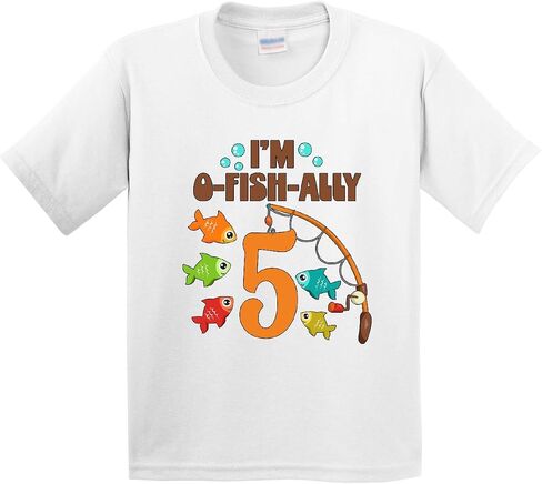 inktastic أنا O-Fish-ally-Five-Fishing Birthday Thirt T-Shirt in Saudi Arabia