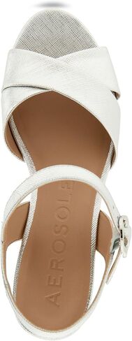Aerosoles Women's Cosmos Heeled Sandal, Silver, 9 Wide in Kuwait