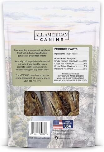 Duck Heads Natural Single Ingredient Chewy Digestible Low-Fat Dehydrated Dog Treats for Training, Rewarding, Teeth Cleaning - 10 Treats in Saudi Arabia