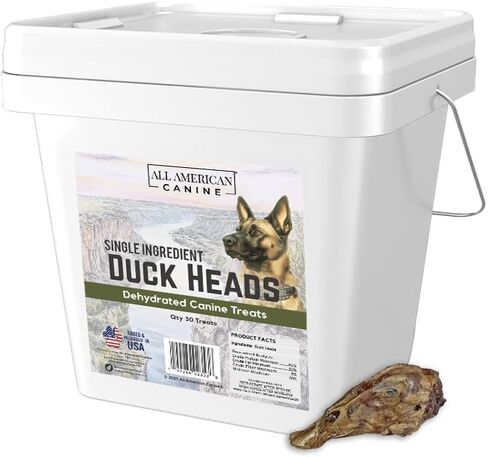Duck Heads Natural Single Ingredient Chewy Digestible Low-Fat Dehydrated Dog Treats for Training, Rewarding, Teeth Cleaning - 10 Treats in Saudi Arabia