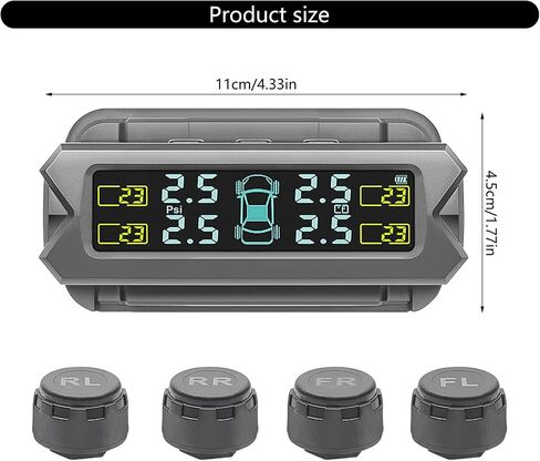 Advanced Solar Charging Tire Pressure Monitors With Clear LCD Screen For Family Car With Intelligent Alerts Systems in Saudi Arabia