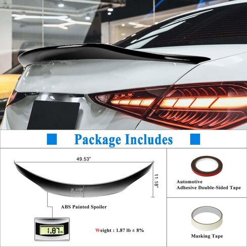 W206 Trunk Spoiler Compatible with Mercedes C Class W206 C300 C43 Sedan Spoiler 2022-2024, Carbon Fiber Hydro-Dipping in Kuwait