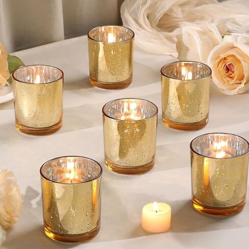 Larger Clear Votive Candle Holders Set of 6- Tea Light Candle Holder Glass, Clear Candle Holders for Wedding, Party and Home Decor, Table Centerpiece in Kuwait