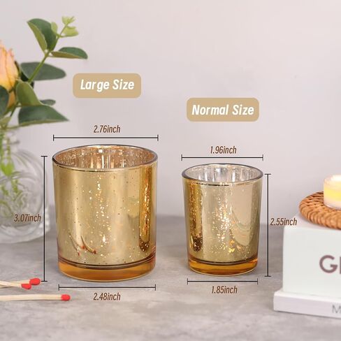 Larger Clear Votive Candle Holders Set of 6- Tea Light Candle Holder Glass, Clear Candle Holders for Wedding, Party and Home Decor, Table Centerpiece in Kuwait