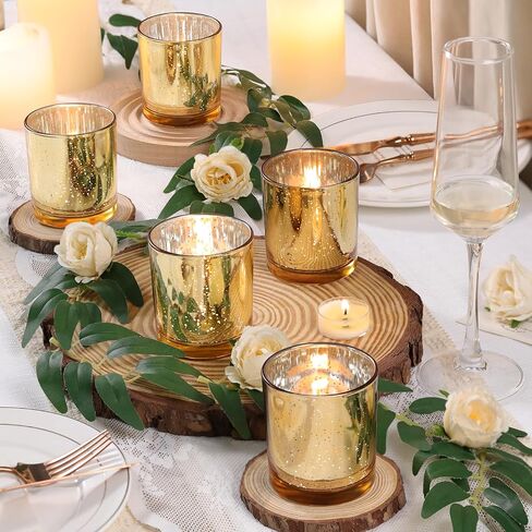 Larger Clear Votive Candle Holders Set of 6- Tea Light Candle Holder Glass, Clear Candle Holders for Wedding, Party and Home Decor, Table Centerpiece in Kuwait
