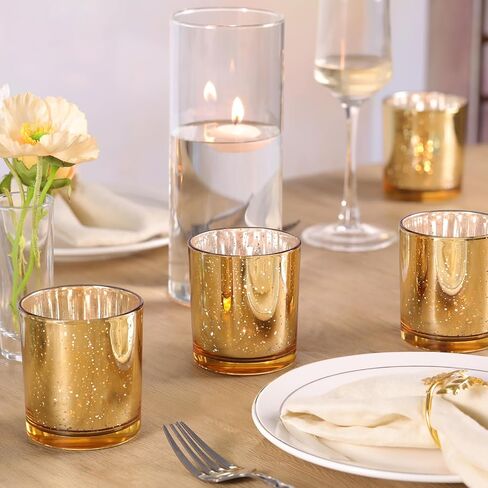 Larger Clear Votive Candle Holders Set of 6- Tea Light Candle Holder Glass, Clear Candle Holders for Wedding, Party and Home Decor, Table Centerpiece in Kuwait