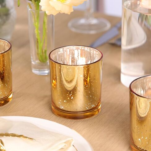 Larger Clear Votive Candle Holders Set of 6- Tea Light Candle Holder Glass, Clear Candle Holders for Wedding, Party and Home Decor, Table Centerpiece in Kuwait