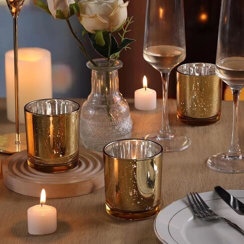 Larger Clear Votive Candle Holders Set of 6- Tea Light Candle Holder Glass, Clear Candle Holders for Wedding, Party and Home Decor, Table Centerpiece in Kuwait