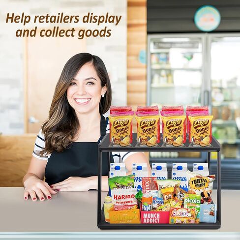 3 Tier Snack Retail Display Rack, Metal Candy Display Rack, Snack Organizer Stand for Countertop, Chip Milk Holder for Stores, Cupcake Display Stand in Saudi Arabia