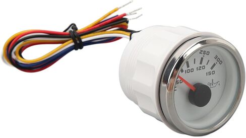 DC 32V 52mm Oil Temperature Celsius Fahrenheit High Electric Oil Temp for RV Yachts Fishing Boats White Dial Silver Bezel Temperature GaugeOil Temp Meter Kit52mm (Black Dial Silver Bezel) in Saudi Arabia