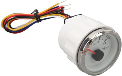 DC 32V 52mm Oil Temperature Celsius Fahrenheit High Electric Oil Temp for RV Yachts Fishing Boats White Dial Silver Bezel Temperature GaugeOil Temp Meter Kit52mm (Black Dial Silver Bezel) in Saudi Arabia
