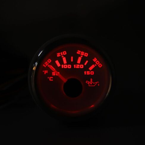 DC 32V 52mm Oil Temperature Celsius Fahrenheit High Electric Oil Temp for RV Yachts Fishing Boats White Dial Silver Bezel Temperature GaugeOil Temp Meter Kit52mm (Black Dial Silver Bezel) in Saudi Arabia