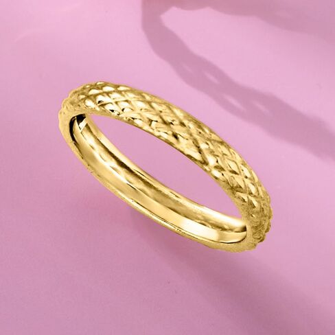 Ross-Simons 18kt Yellow Gold Quilted Ring in Saudi Arabia