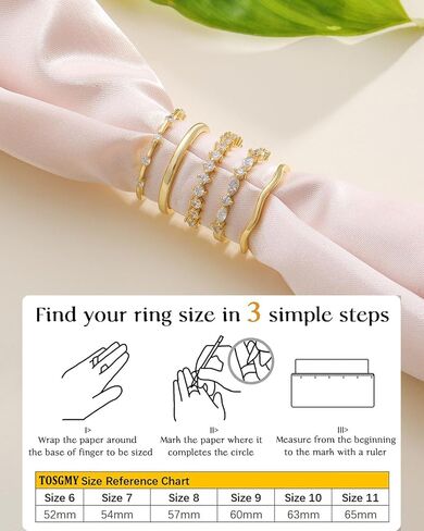 Stackable Gold Silver Rings for Women Non Tarnish Dainty 14K Gold/Silver Plated Stacking Thumb Ring Set Cubic Zirconia Eternity Wedding Bands Engagement Rings for Women Gold Jewelry Size 6-11 in Kuwait