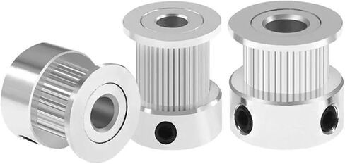 3D Printer GT2 20Teeth 16 Teeth 20 Teeth Bore 5mm/8mm Timing Alumium Pulley Fit for GT2-6mm Open Timing Belt(20TB6.35W10-Silver) in Saudi Arabia