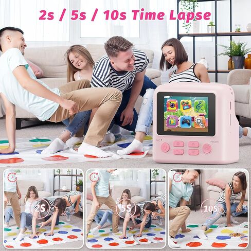 طباعة فورية لكاميرا Contixo Kids - كاميرات فورية للأطفال بدقة 1080 بكسل تطبع الصور، وكاميرا رقمية سيلفي بشاشة 2.4 بوصة بدقة 12 ميجابكسل مع ورق طباعة، لعبة كاميرا محمولة، هدية ممتعة للفتيات والأولاد باللون الأزرق in Kuwait