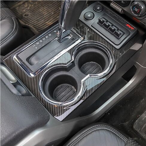 Front Side Carbon Fiber Grain Console Panel Trim Cover Control Gear Shift Center Bezel ABS for Ford for F150 2009-2014 in Saudi Arabia