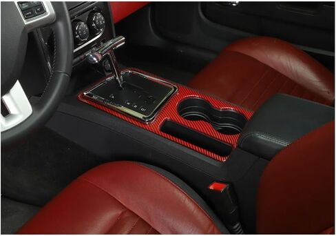 الداخلية الجانبية Red Carbon Console Console Center Center For Dodge for Challenger 2008-2014 901-32032 in Saudi Arabia