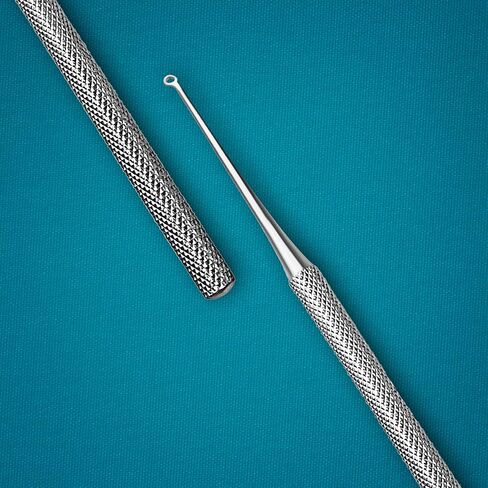 Buck Dermal Ear Wax Remover Cleaning Distel Round Safe Tip with Strong Handle Stainless Steel (Size 00 Straight/Sharpe) in Kuwait