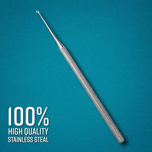 Buck Dermal Ear Wax Remover Cleaning Distel Round Safe Tip with Strong Handle Stainless Steel (Size 00 Straight/Sharpe) in Kuwait
