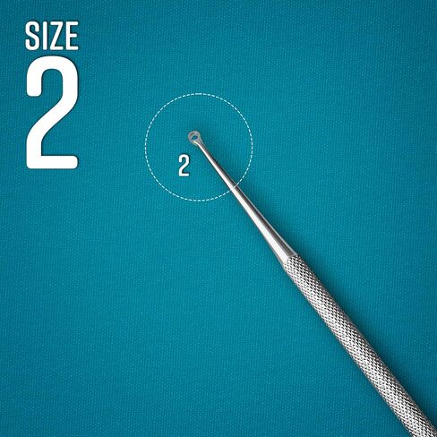 Buck Dermal Ear Wax Remover Cleaning Distel Round Safe Tip with Strong Handle Stainless Steel (Size 00 Straight/Sharpe) in Kuwait