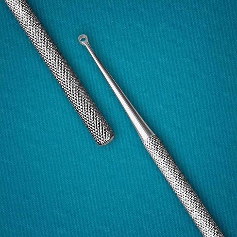 Buck Dermal Ear Wax Remover Cleaning Distel Round Safe Tip with Strong Handle Stainless Steel (Size 00 Straight/Sharpe) in Kuwait