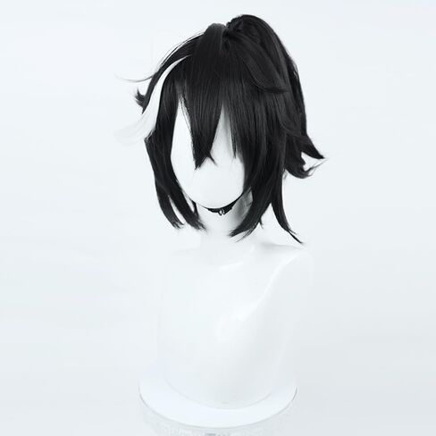 Game Cosplay Wig Deep Brown Hair Long Straight Wigs with Bang Layered Wigs Cosplay Show Wig + Ears + Tail in Kuwait