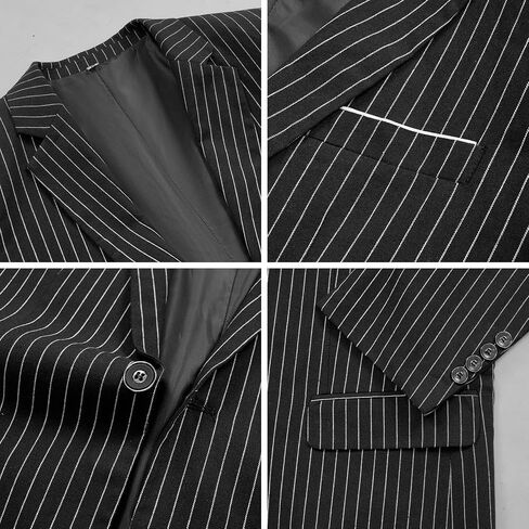 Men's 4 Piece 1920s Suit One Button Vintage Suit,Jacket Vest Pants with Hat in Kuwait