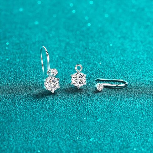 14K الذهب على S925 Sterling Silver 1CT أقراط الماس الماس للنساء ، دوارة إسقاط ، هدية مدروسة لأمي في عيد الأم in Kuwait