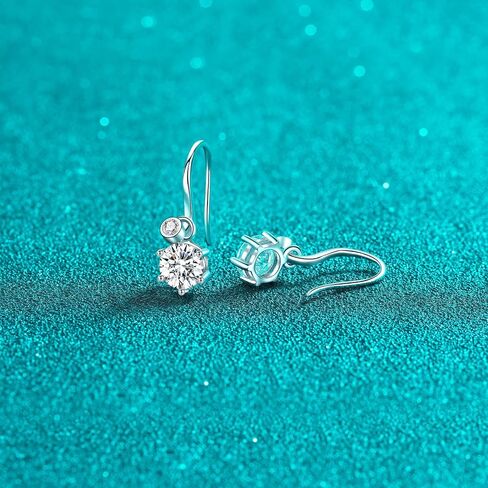 14K الذهب على S925 Sterling Silver 1CT أقراط الماس الماس للنساء ، دوارة إسقاط ، هدية مدروسة لأمي في عيد الأم in Kuwait