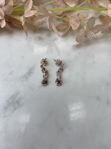 Le Vian 2/3 قيراط من الشوكولاتة الماس Drop Drop أقراط Infinity عقدة للنساء في الذهب الوردي 14K (أبيض/بني ، CTTW). in Saudi Arabia