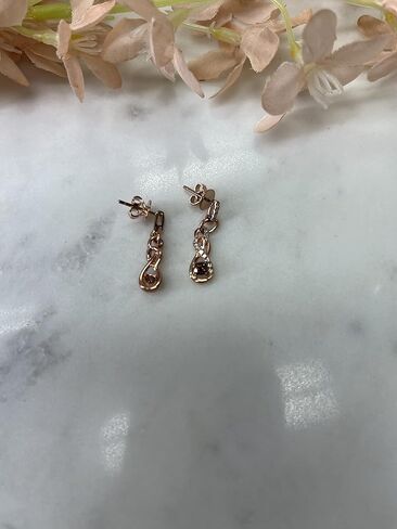Le Vian 2/3 قيراط من الشوكولاتة الماس Drop Drop أقراط Infinity عقدة للنساء في الذهب الوردي 14K (أبيض/بني ، CTTW). in Saudi Arabia