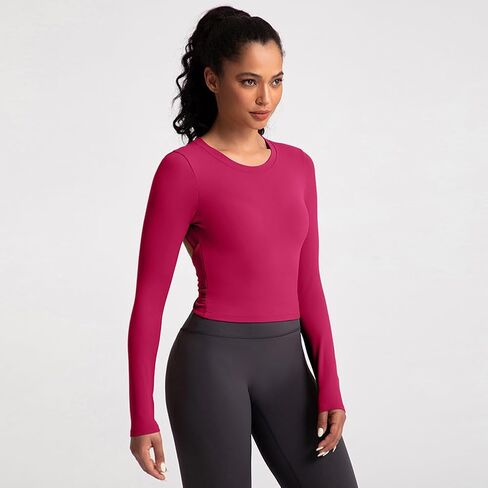 Abociw تجريب قمم للنساء مفتوحة الظهر Longline Sports Bras المحصول الرياضي Top Cap Gym Thirts مع بنيت في حمالة الصدر in Saudi Arabia