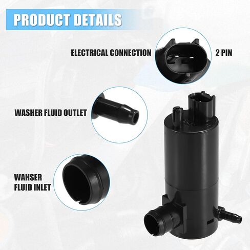 Acropix Windshield Gasher Motor Pump for Nissan Versa 2007-2011 لـ Nissan Rogue 2014-2016-حزمة 1 in Saudi Arabia
