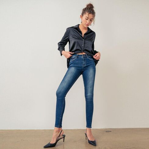 Little Vintage Girls Wax Women's Jeans Butt I Love You Push-UP HIGH-Rise Skinny with Tummy-Tucking Waistband in Kuwait