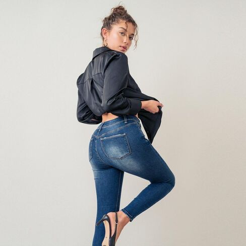 Little Vintage Girls Wax Women's Jeans Butt I Love You Push-UP HIGH-Rise Skinny with Tummy-Tucking Waistband in Kuwait