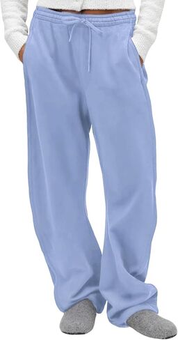 Yimoon Womens Wide Leg Sweatpants Elastic High Waist Baggy Barrel Pants Loose Fit Lounge Pants with Pockets in Saudi Arabia