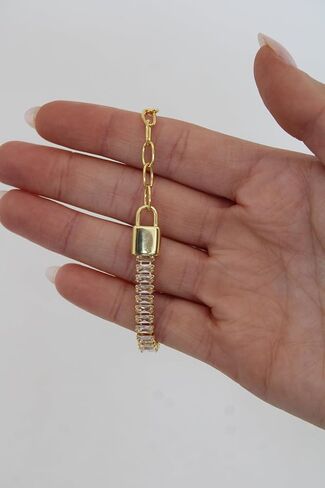 سوار قفل الماس ، 18 كيلو متر مطلي بالذهب in Kuwait