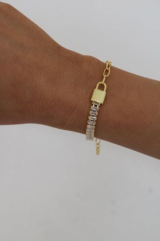 سوار قفل الماس ، 18 كيلو متر مطلي بالذهب in Kuwait