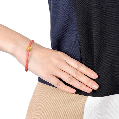 CHOW SANG SANG 999 24K Solid Gold Love Heart Shaped Charm Bracelet for Women 81322C in Saudi Arabia
