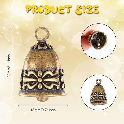 4 PCS Small Bells, Vintage Mini Brass Bells Vintage Brass Hanging Bell Crafts Ornaments Pendants Bell for Christmas Home Decor Door Chime Wedding Chimes in Saudi Arabia