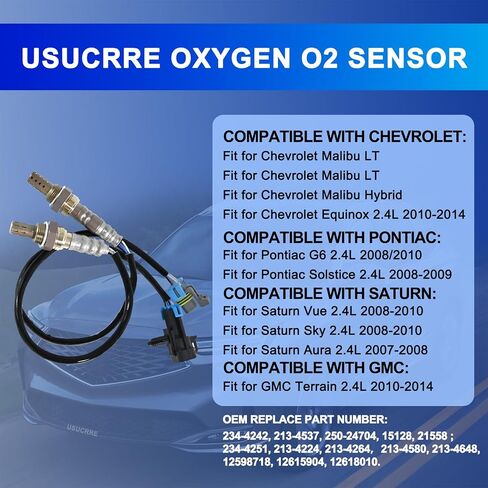 2Pcs 234-4242 234-4251 O2 Oxygen Sensor, Automotive Replacement 02 Sensors Compatible with Chevrolet/Chevy for Equinox 2.4L 2010 2011 2012 2013 2014 for GMC/Terrain 2.4L Upstream Downstream in Saudi Arabia