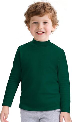 Toddler Boy Turtleneck T-Shirt Baby Boys Thermal Long Sleeve Shirt Cotton Tee Tops Size 18M-5T in Saudi Arabia