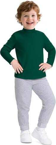 Toddler Boy Turtleneck T-Shirt Baby Boys Thermal Long Sleeve Shirt Cotton Tee Tops Size 18M-5T in Saudi Arabia