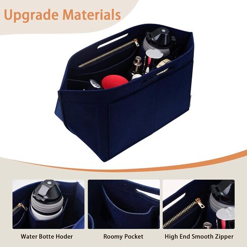ZTUJO Purse Organizer Insert For Longchamp Le Pliage, Premium Felt Longchamp Purse Organizer Insert Small Medium Large, Tote Organizer Insert (Navy Blue, Large For Top Handle M And Shoulder Bag L) in Kuwait