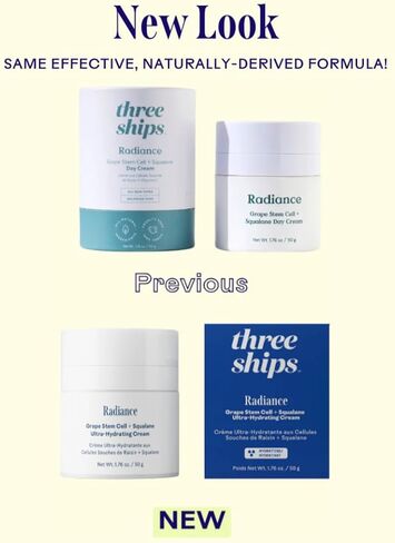 Three Ships Radiance Grape Stem Cell + Squalane Day Cream – Vegan Facial Moisturizer Hydrates & Balances Skin – As Seen on TV – Natural Face Lotion for All Skin Types, 50g in Saudi Arabia